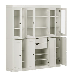 72 Inch Solid Wood Freestanding Pantry Cabinet with Eight Spacious Two Drawer Sections