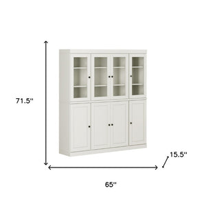 72 Inch Solid Wood Freestanding Pantry Cabinet with Eight Spacious Two Drawer Sections