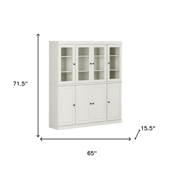 72 Inch Solid Wood Freestanding Pantry Cabinet with Eight Spacious Two Drawer Sections