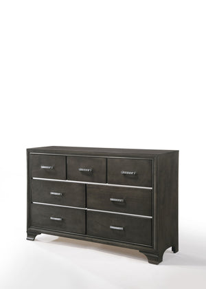 English Elm Carine Elegant 7-Drawer Dresser with English Dovetail Drawers, Smooth Kenlin Glides, Sturdy Legs Gray 61 L x 19 W x 40 H B2726P261778