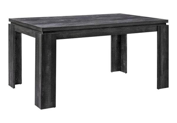 English Elm Dining 60" Rectangular Black Reclaimed Look Dining Table for 6 — Thick Block Legs, Modern MDF Finish B2710P286988