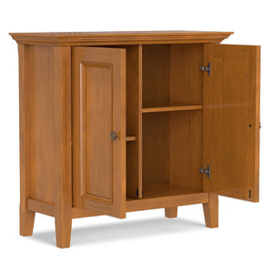 English Elm Amherst Solid Pine Storage Cabinet French Finish Transitional Style for Entryway or Living Room Brown B136P436056