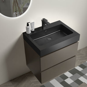 English Elm Alice 24" Gray Floating Bathroom Vanity With Sink – Modern Design, Large Storage & Soft-Close Drawers W1865S00025