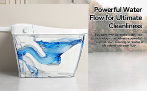 English Elm Unique Smart Bidet Toilet with Auto Open Seat Warm Dryer and Hands Free Flush W3133P414562