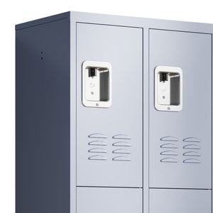 English Elm 9 Compartment Steel Locker Tower Powder Coated Gray for Gym Office or Bedroom T2398P251437