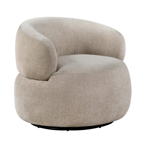 English Elm Modern Barrel Swivel Accent Chair Chenille Upholstery Plush Foam Seat Living Room Light Brown B011P474250