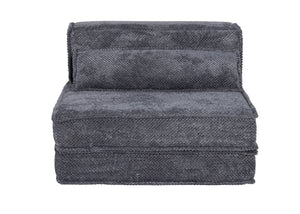 English Elm Compression Mahjong Sofa Bed - Stylish Modular Floor Seating, Soft Fleece, No Assembly, Dark Grey W3723P377151
