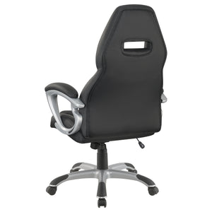 English Elm Bruce sleek Black Upholstered Adjustable Home Office Chair – Ergonomic Swivel, Rolling Casters, Timeless Comfort and Support B062P344908
