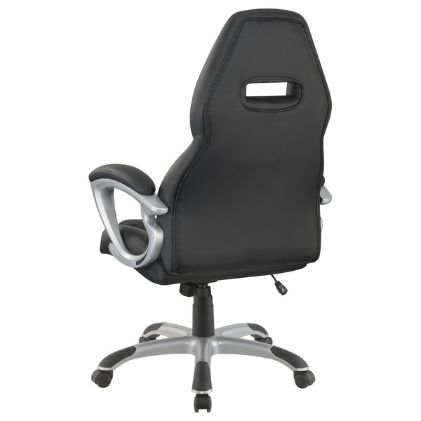 English Elm Bruce sleek Black Upholstered Adjustable Home Office Chair – Ergonomic Swivel, Rolling Casters, Timeless Comfort and Support B062P344908