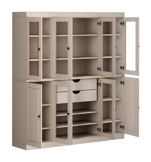 72 Inch Solid Wood Tall Pantry Cabinet with Two Drawers for Kitchen or Hallway