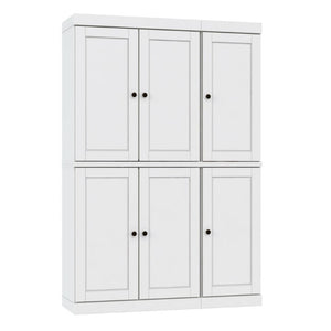 HomeRoots 72 Inch Solid White Wood Pantry Cabinet Six Doors One Drawer Tall Kitchen Storage 749010