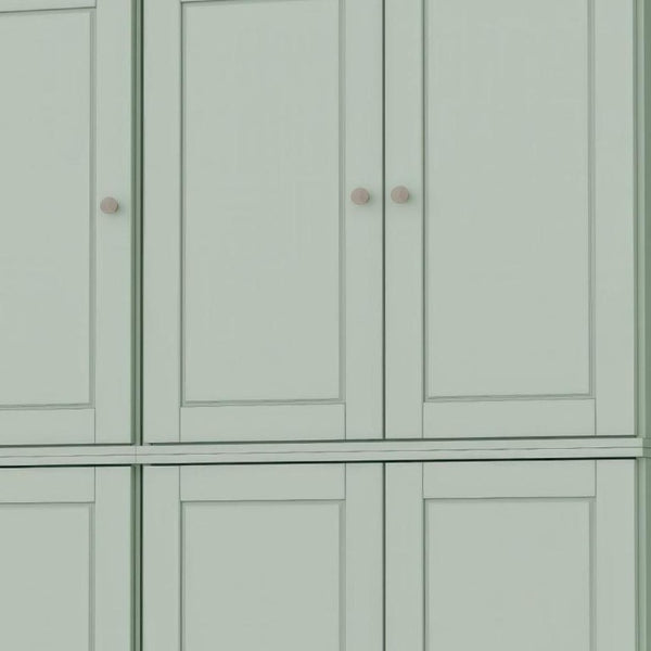 72 Inch Sage Solid Wood Pantry Cabinet with Six Doors and Two Spacious Drawers
