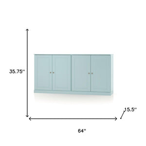 64 Inch Solid Wood Buffet Sideboard with Dual Cabinet Doors for Dining Room Storage