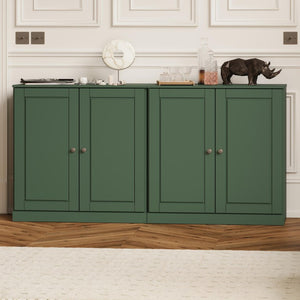 64 Inch Solid Wood Buffet Sideboard with Double Doors for Stylish Dining Room Storage