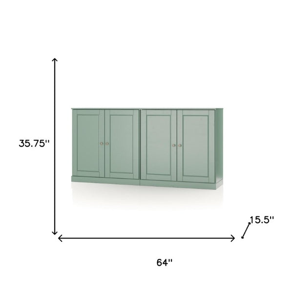 64 Inch Solid Wood Buffet Sideboard with Double Doors for Stylish Dining Room Storage