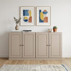64 Inch Solid Wood Buffet Sideboard with Double Doors for Stylish Dining Room Storage