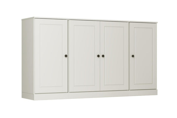 HomeRoots 64 Inch Solid Wood Buffet Sideboard with Double Doors for Stylish Dining Room Storage Off-White 749050