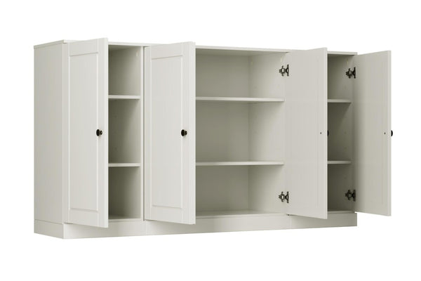 64 Inch Solid Wood Buffet Sideboard with Double Doors for Stylish Dining Room Storage