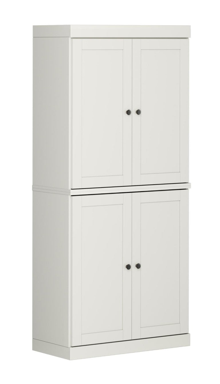 HomeRoots 72 Inch Solid Wood Four Door Pantry Cabinet Tall Freestanding Storage Closet Organizer 749054