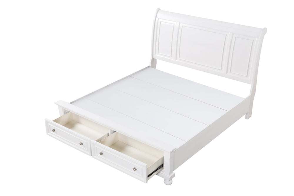 English Elm Meade Elegant White King Bed With Storage, Timeless Design & Quality Craftsmanship For Your Bedroom B078S00566