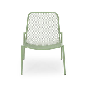 English Elm Kincaid Outdoor Iron Mesh Conversation Set Rust Resistant Patio Chairs with Side Table Matte Green N775P392159G