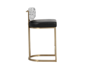 Sunpan LARISSA Counter Stool - Stylish Bravo Black & Halton Birch, Perfect for Modern Kitchens & Bars 112426