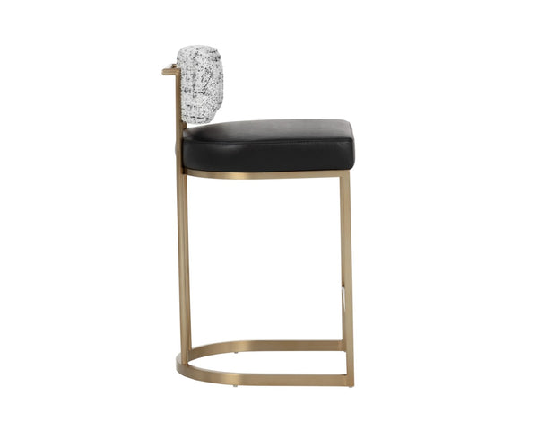 Sunpan LARISSA Counter Stool - Stylish Bravo Black & Halton Birch, Perfect for Modern Kitchens & Bars 112426
