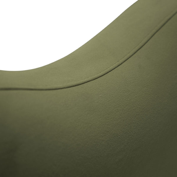 English Elm Brown Boucle Eastern King Bed Camel Back Headboard Round Bun Feet Upholstered Frame Olive Green B2741S00831