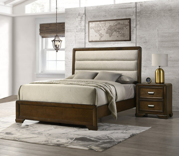 English Elm Contemporary Dark Brown 2-Drawer Nightstand 23.6x16.6x26" Wooden Bedside Table with Storage and Simple Assembly B011P221270