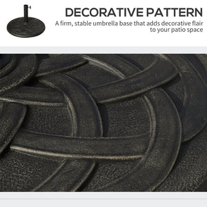 English Elm Round Resin Umbrella Base with Bronze Finish Ornate Pattern for Patio Stability T3971P383451