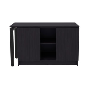 English Elm Beattie Rotating L-shaped Home Office Desk Engineered Wood Matte Black Finish B092S00299