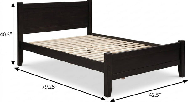Coffee Solid Wood Twin Bed Sturdy Bedroom Frame with Classic Warm Finish Appeal
