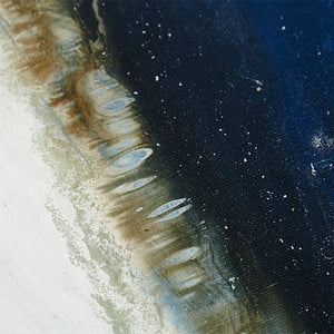 JLA Home INK+IVY - Triptych Coastal Wave 3-Piece Canvas Art Set — Navy Taupe White Abstract Gel-Coated Panels, Ready to Hang II95C-0061