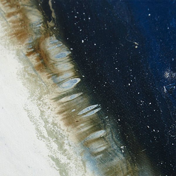 JLA Home INK+IVY - Triptych Coastal Wave 3-Piece Canvas Art Set — Navy Taupe White Abstract Gel-Coated Panels, Ready to Hang II95C-0061