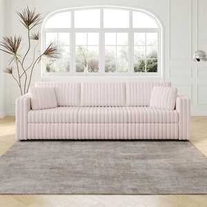 English Elm 106.3" Soft Modular 3-Person Sofa - Chic Light Pink Design For Comfort, Versatile Use & Easy Care! W1767S00018