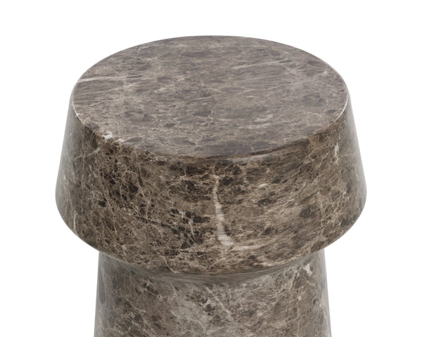 Sunpan BRIE End Table - Elegant Dark Emperador Marble Look with Durable Concrete for Indoor/Outdoor Use 112719