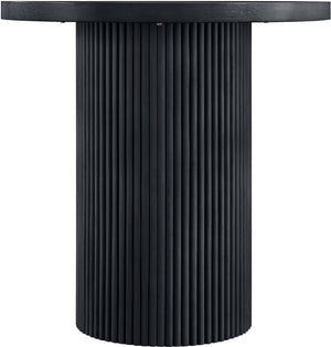 Meridian Furniture Belinda Fluted Solid Wood Base Counter Height Table with Oak Veneer Top Seats Four Black 36" W x 36" D x 36" H 749Black-T