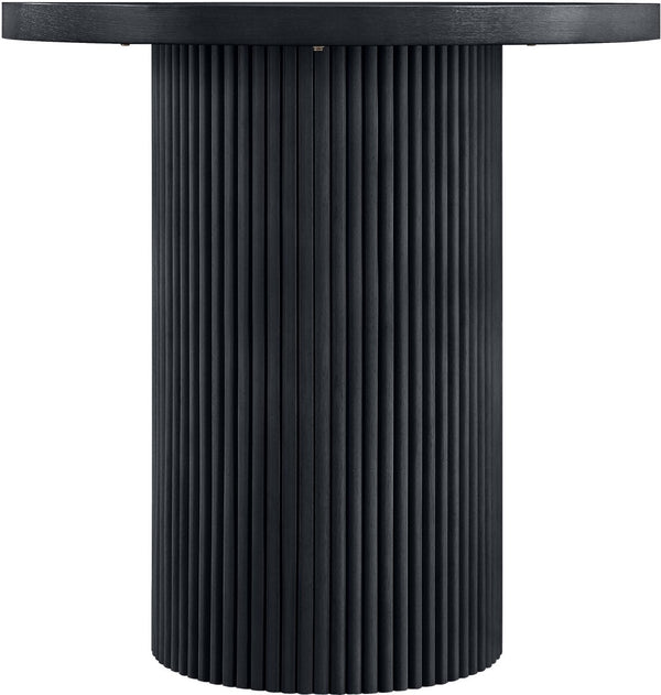 Meridian Furniture Belinda Fluted Solid Wood Base Counter Height Table with Oak Veneer Top Seats Four Black 36" W x 36" D x 36" H 749Black-T