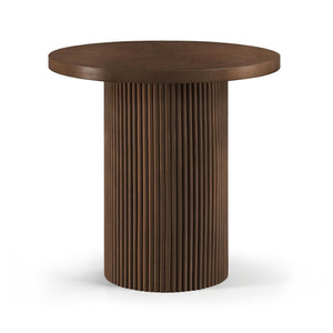 Meridian Furniture Belinda Fluted Solid Wood Base Counter Height Table with Oak Veneer Top Seats Four Brown 36" W x 36" D x 36" H 749Brown-T
