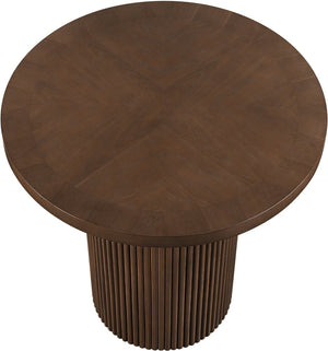 Meridian Furniture Belinda Fluted Solid Wood Base Counter Height Table with Oak Veneer Top Seats Four Brown 36" W x 36" D x 36" H 749Brown-T