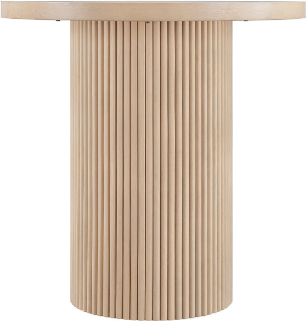 Meridian Furniture Belinda Fluted Solid Wood Base Counter Height Table with Oak Veneer Top Seats Four Natural 36" W x 36" D x 36" H 749Oak-T