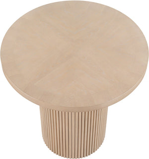 Meridian Furniture Belinda Fluted Solid Wood Base Counter Height Table with Oak Veneer Top Seats Four Natural 36" W x 36" D x 36" H 749Oak-T