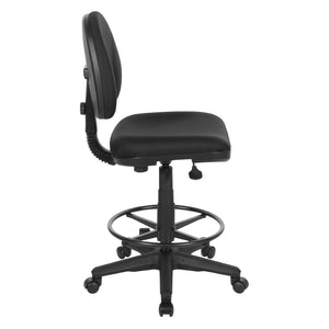 OSP Home Furnishings Drafting Chair and Stool Kit Ergonomic Fabric Seat with Lumbar Support for Standing Desks Black DC630-231