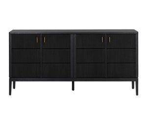 Sunpan Etienne Sideboard - Elegant Design with Antique Brass Handles and Unique Wood Character for Your Home Black