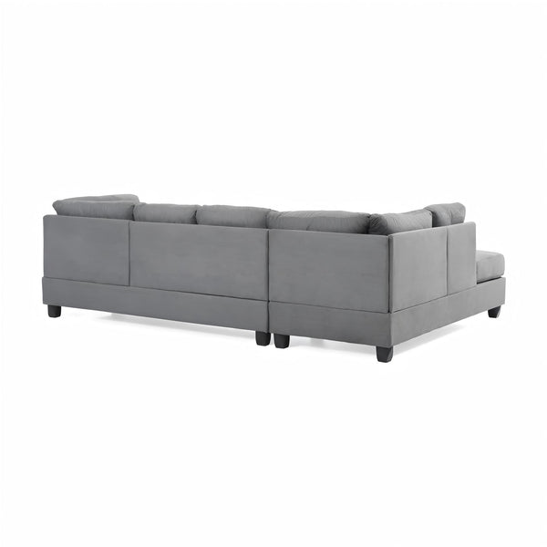 English Elm Malone Gray Sectional Sofa - Modular Microfiber Comfort With Pocketed Coil Seating & Easy Setup B078S00060