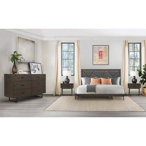 English Elm Marquis Oak Wood Single Drawer Nightstand with Black Metal Legs for Modern Bedroom B2736P464850