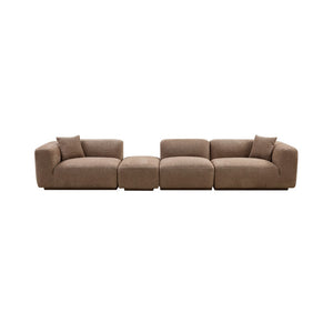 English Elm Modern Minimalist Polyester Sectional Sofa with Ottoman for Open Concept Living Spaces Camel W2085S00098