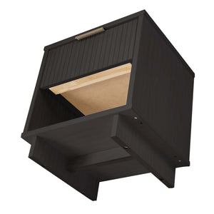 English Elm Granville 18" Nightstand In Charcoal Gray - Modern Solid Wood Design With Gold Hardware & Storage Solutions B365P398151