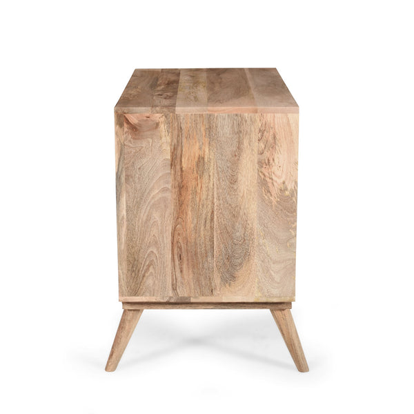 English Elm Christopher Knight Home® - Stylish Mango Wood 2-Drawer 2-Door Cabinet in Natural Finish — Solid Mango Wood, Rustic Modern Storage N780P234027N