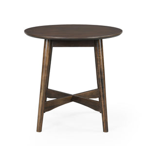English Elm Christopher Knight Home® - END TABLE Mid-Century Modern Solid Wood End Table with Splayed Legs, Round Top, Sturdy Design Brown 68679.00